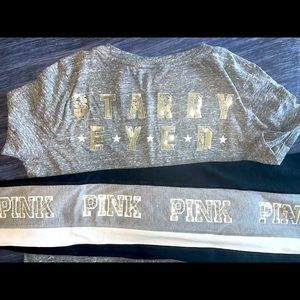 COPY - NWOT S PINK bling leggings and t-shirt